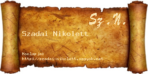 Szadai Nikolett névjegykártya