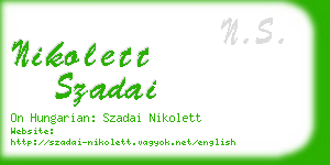 nikolett szadai business card